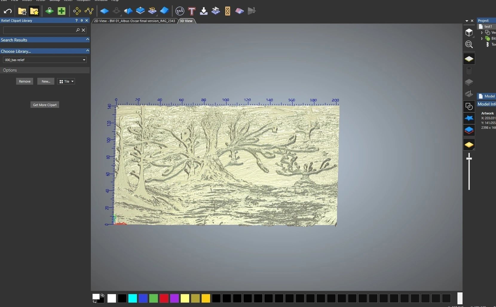 Relief clipart library software — 2D to 3D conversion workflow